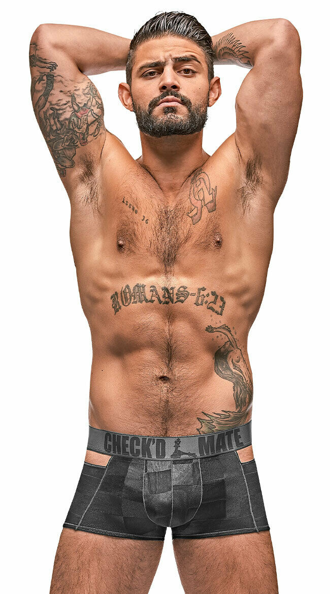 Male Power Checked Mate Cutout Short SP BOUTIQUE