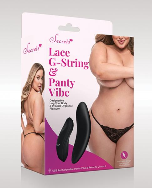Secret Kisses Rechargeable Silicone Lace G-String and Panty Vibe SP BOUTIQUE