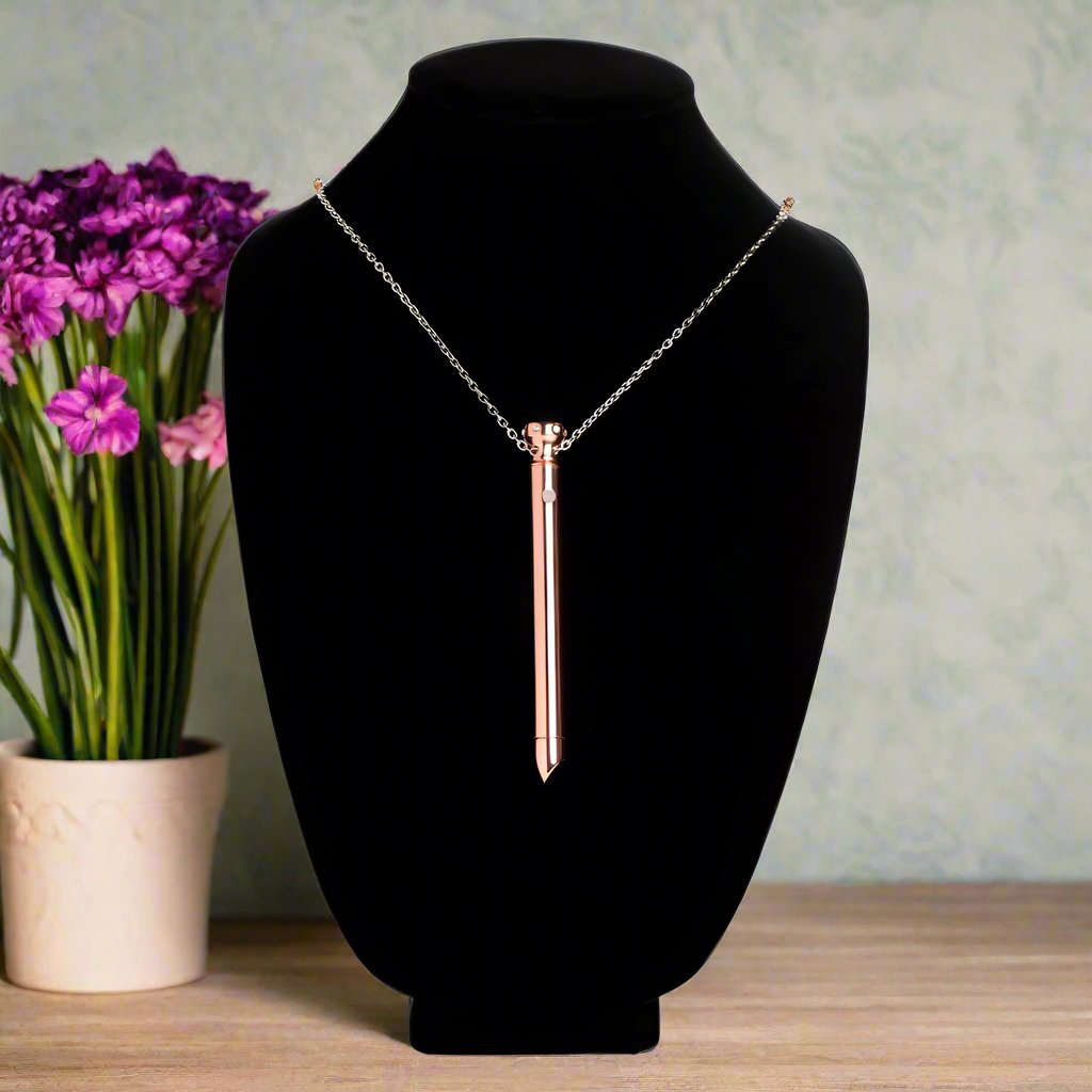 7X Discreet Vibrator Jewelry Necklace, Stainless Steel with Powerful Vibrations & 4 Patterns - SP BOUTIQUE