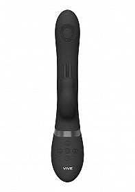 RINI Rechargeable Pulse-Wave Triple-Motor Silicone Rabbit - Black - SP BOUTIQUE