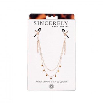 Sincerely Amber Chained Nipple Clamps - SP BOUTIQUE