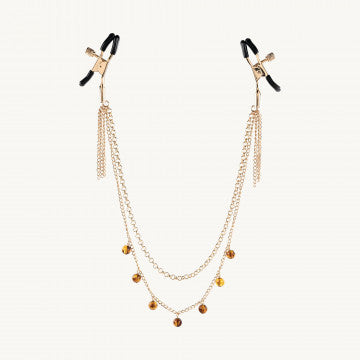 Sincerely Amber Chained Nipple Clamps - SP BOUTIQUE