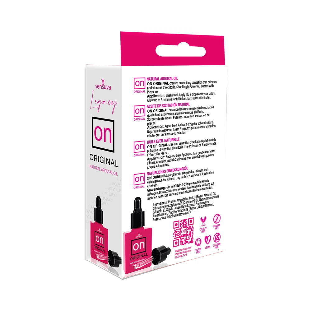 Sensuva ON LEGACY Original Arousal Oil (7.5ml) Luxury Glass Bottle