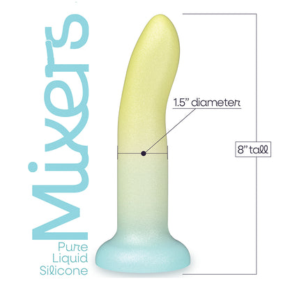 Mixers Lime Rickey 8" Dildo - Yellow Mint Blue