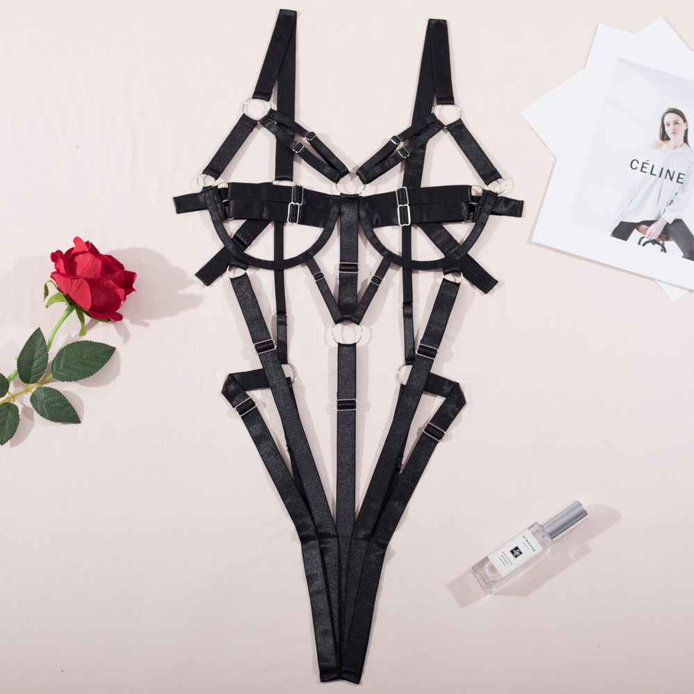 JOY-BTS083 – Black Strap Harness Bodysuit SP BOUTIQUE
