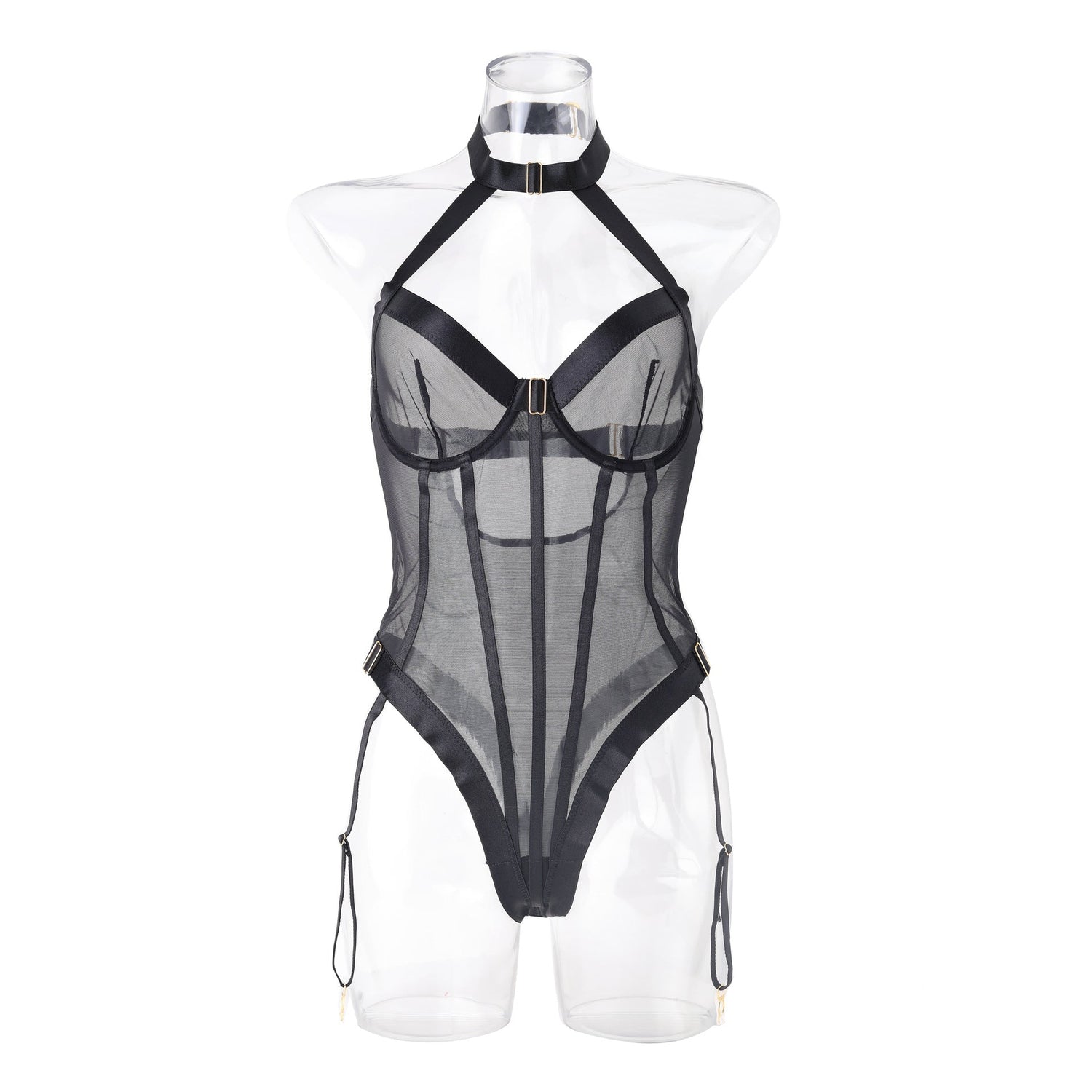 JOY-BTS071 – Black Mesh and Strap Teddy Lingerie SP BOUTIQUE