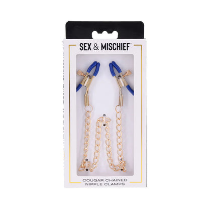 Sportsheets Sex &amp; Mischief Cougar Chained Nipple Clamps SPORTSHEETS