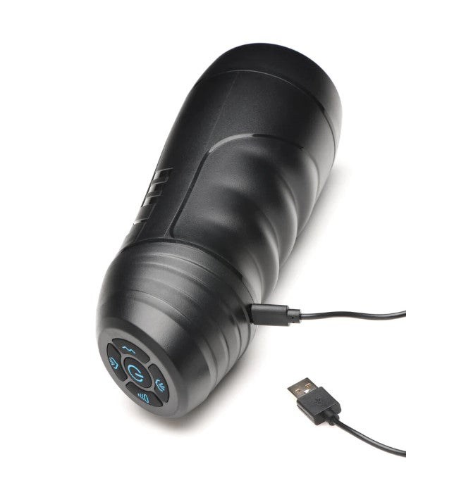 Jock 9X Sucking Vibrating Masturbator - 3 Speeds, Multi-Textured Tunnel, Rechargeable - SP BOUTIQUE