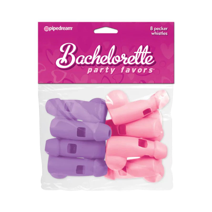 Bachelorette Party Favors Pecker Whistles 8-Piece Set PIPEDREAM