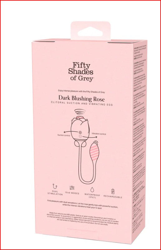 Discover the waterproof Fifty Shades of Grey Dark Blushing Rose, a premium clitoral suction vibrator designed for indulgent pleasure in any setting.