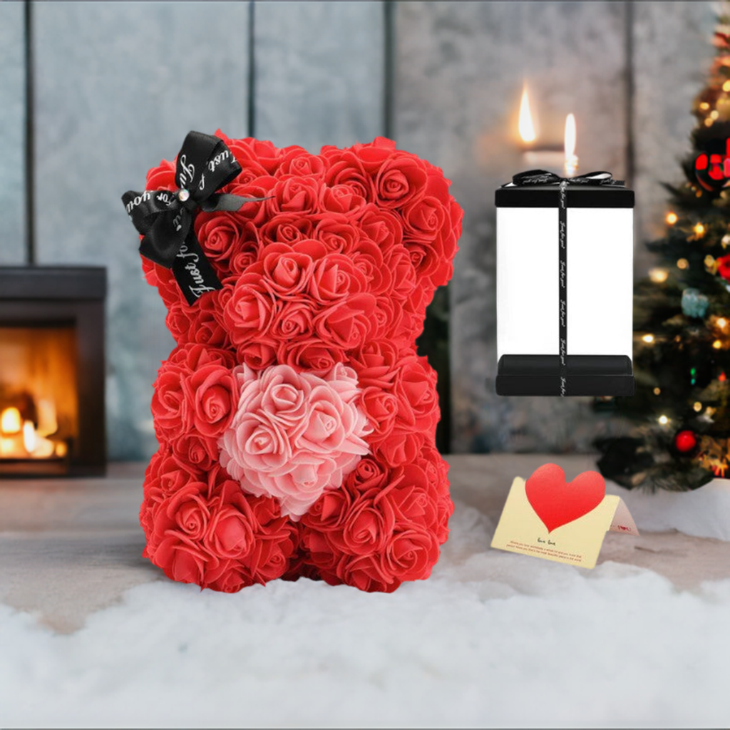 Rose Teddy Bear and Rose Ring Gift Box SP BOUTIQUE