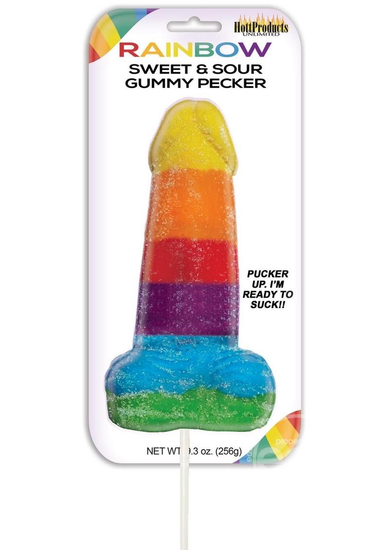 Rainbow Sweet and Sour Jumbo Gummy Pecker - SP BOUTIQUE