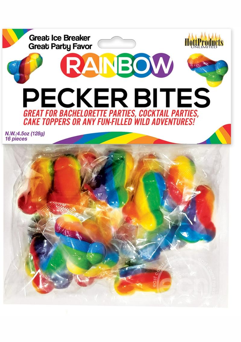 Rainbow Pecker Bites Hard Candy Fruit Flavor 16 Wrapped Pieces - SP BOUTIQUE