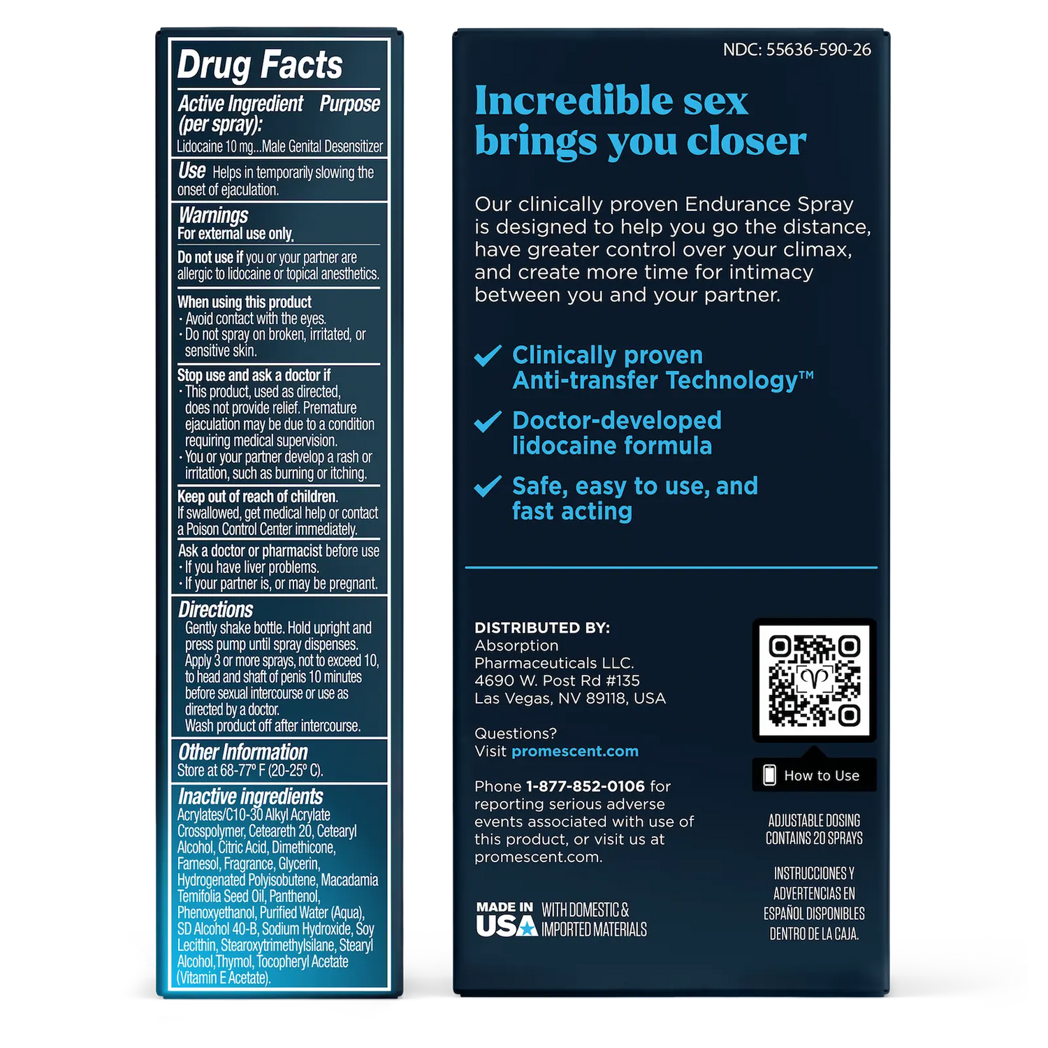 Spray désensibilisant Promescent Climax Control (60 pulvérisations)