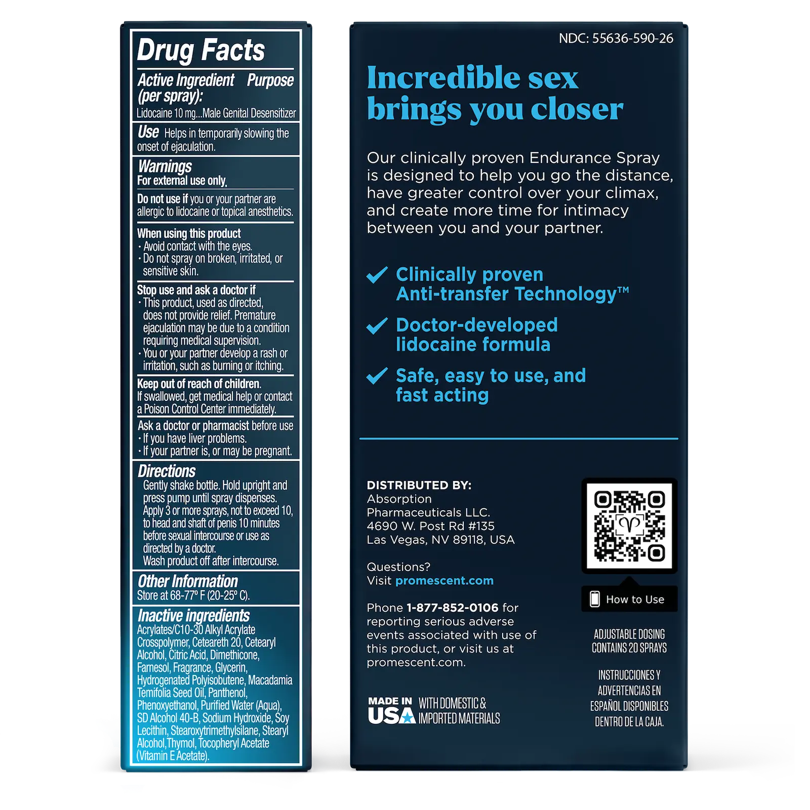 Spray désensibilisant Promescent Climax Control (60 pulvérisations)