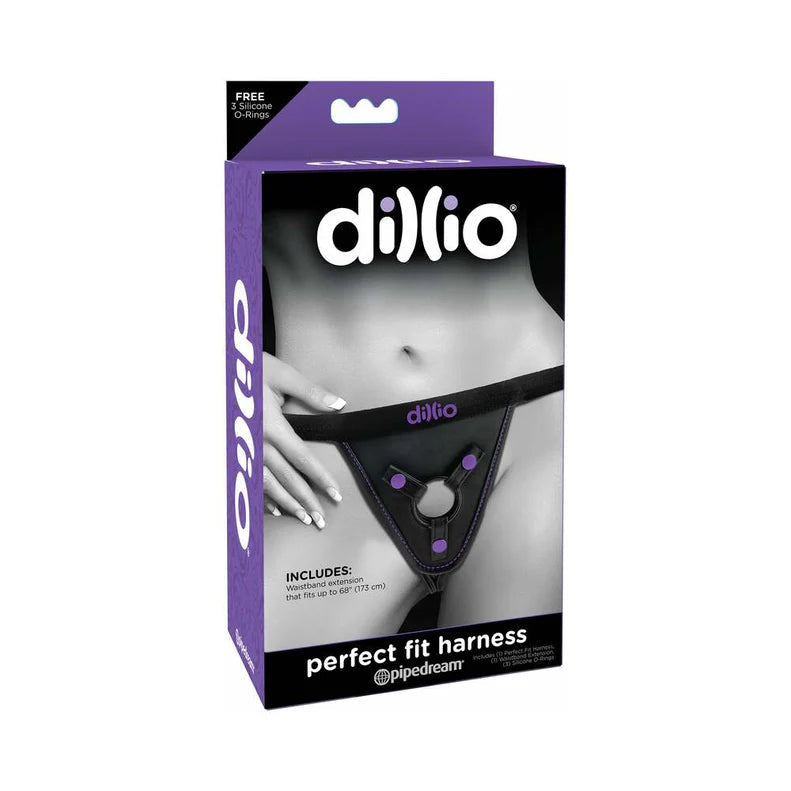 Dillio Adjustable Perfect Fit Harness Black/Purple PIPEDREAM