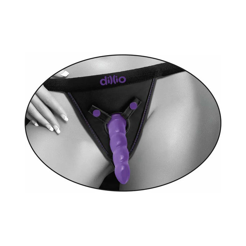 Dillio Adjustable Perfect Fit Harness Black/Purple PIPEDREAM