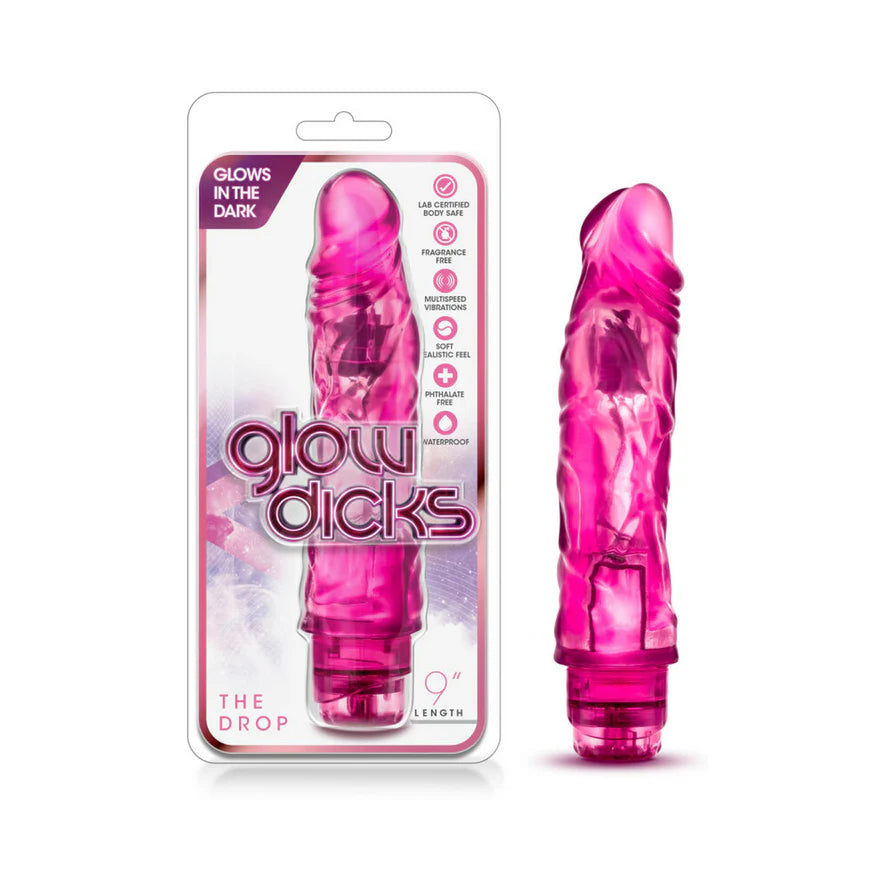 Blush Glow Dicks The Drop Realistic Vibrating Dildo BLUSH
