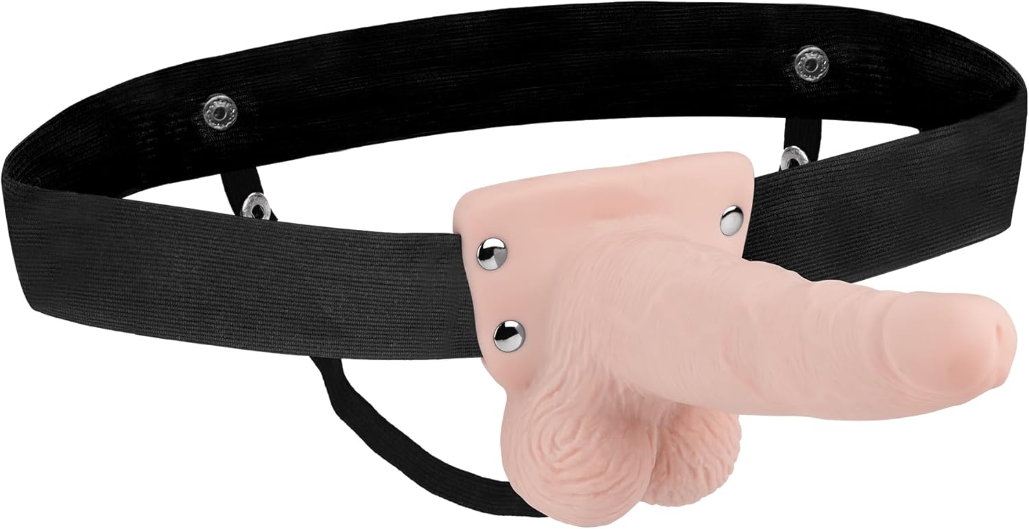Lux F Recharge Strap On W/balls 6 Flesh