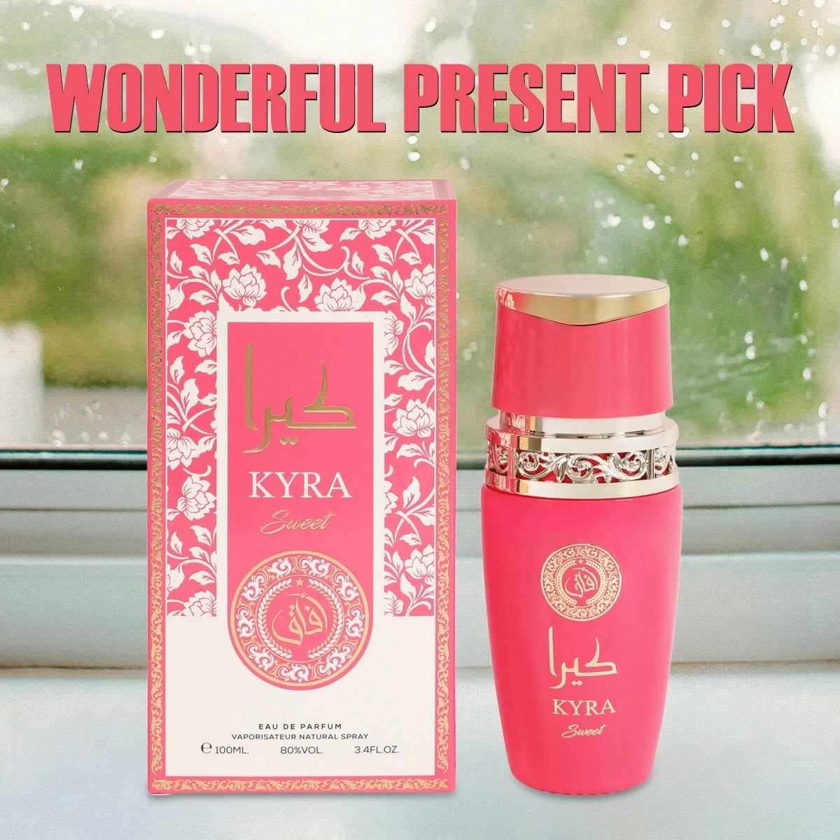 Kyra Sweet Spray Perfume for Women 100ml bottle showcasing its elegant design and enchanting fragrance, ideal for any occasion.