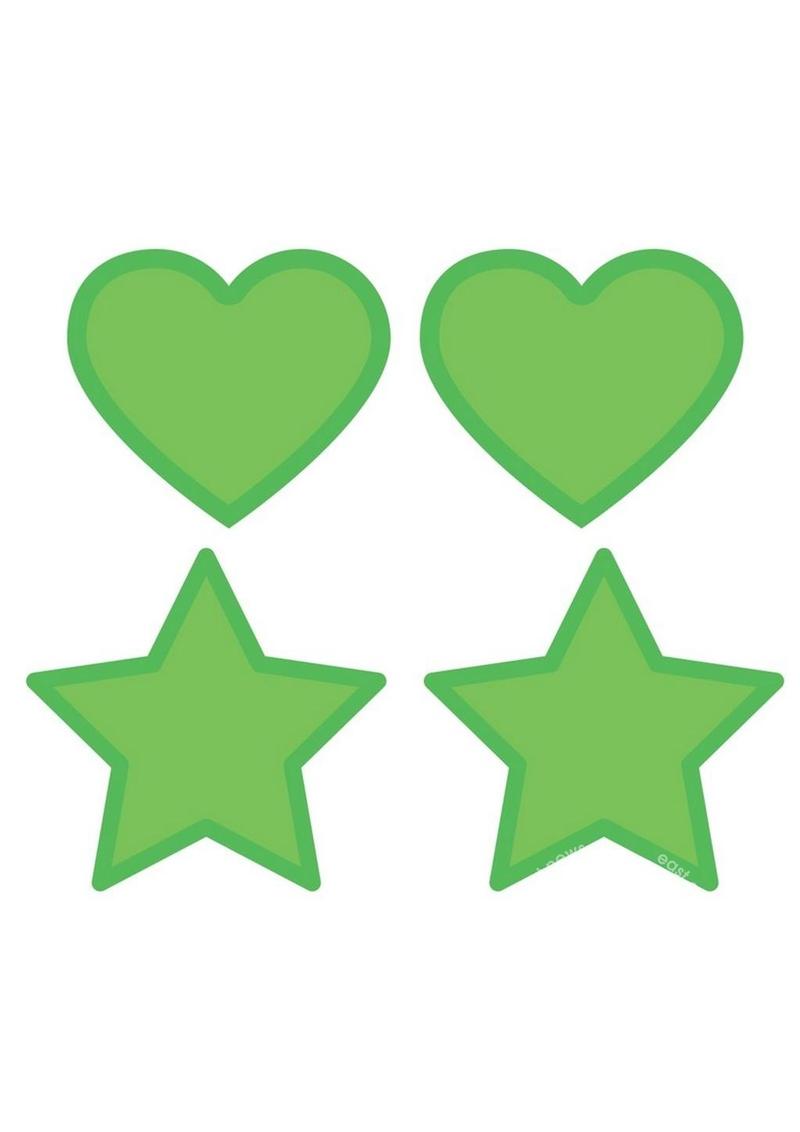 Peekaboo Glow In The Dark Hearts &amp; Stars Pasties PEEKABOO