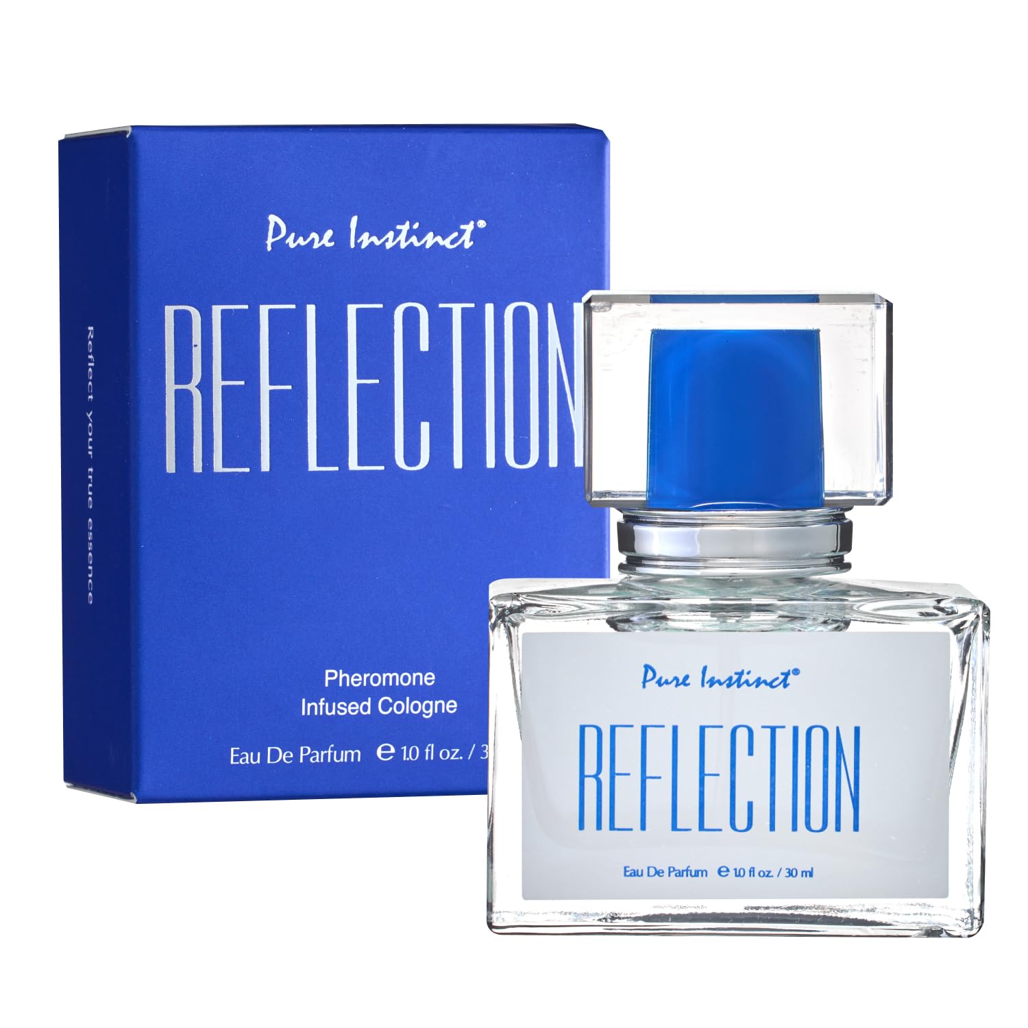 Pure Instinct Reflection pheromone cologne bottle showcasing its elegant design and captivating allure for the modern man.