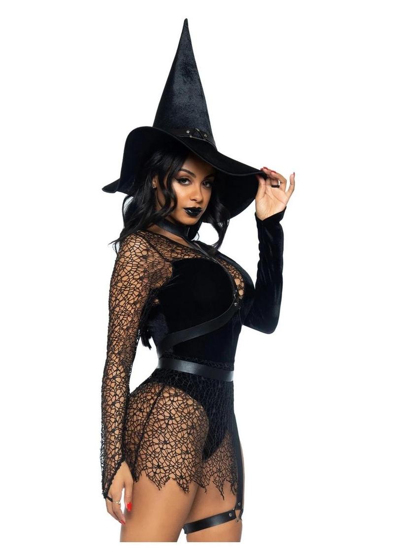 Leg Avenue Crafty Witch Snap Crotch Velvet Bodysuit LEG AVENUE