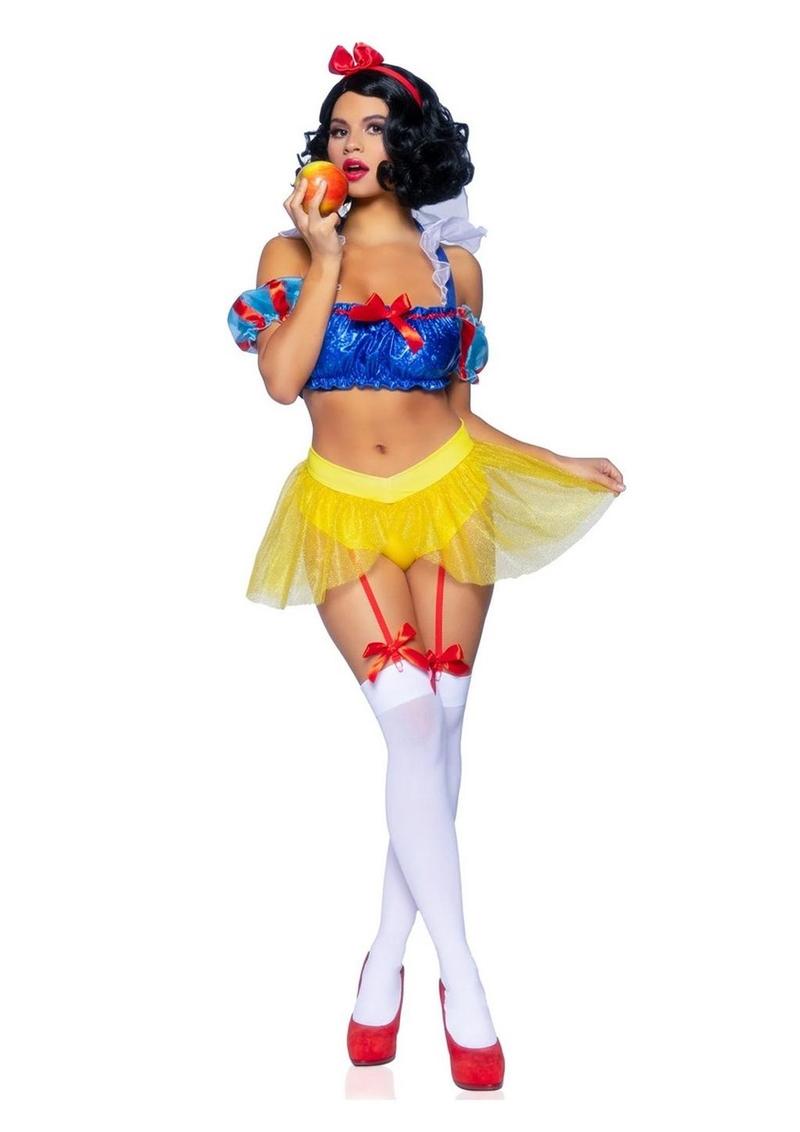 Bad Apple Snow White, Shimmer Halter Bandeau with Organza Puff LEG AVENUE