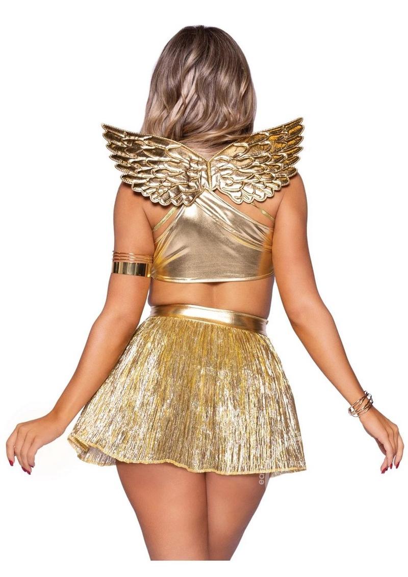 Leg Avenue Golden Angel Pleated Asymetrical Cut-Out Dress LEG AVENUE