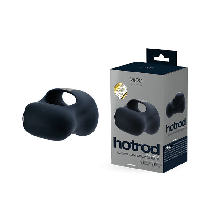 Vedo Hotrod Rechargeable Warming Masturbator Just Black VEDO