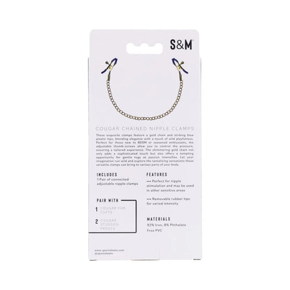 Sportsheets Sex &amp; Mischief Cougar Chained Nipple Clamps SPORTSHEETS