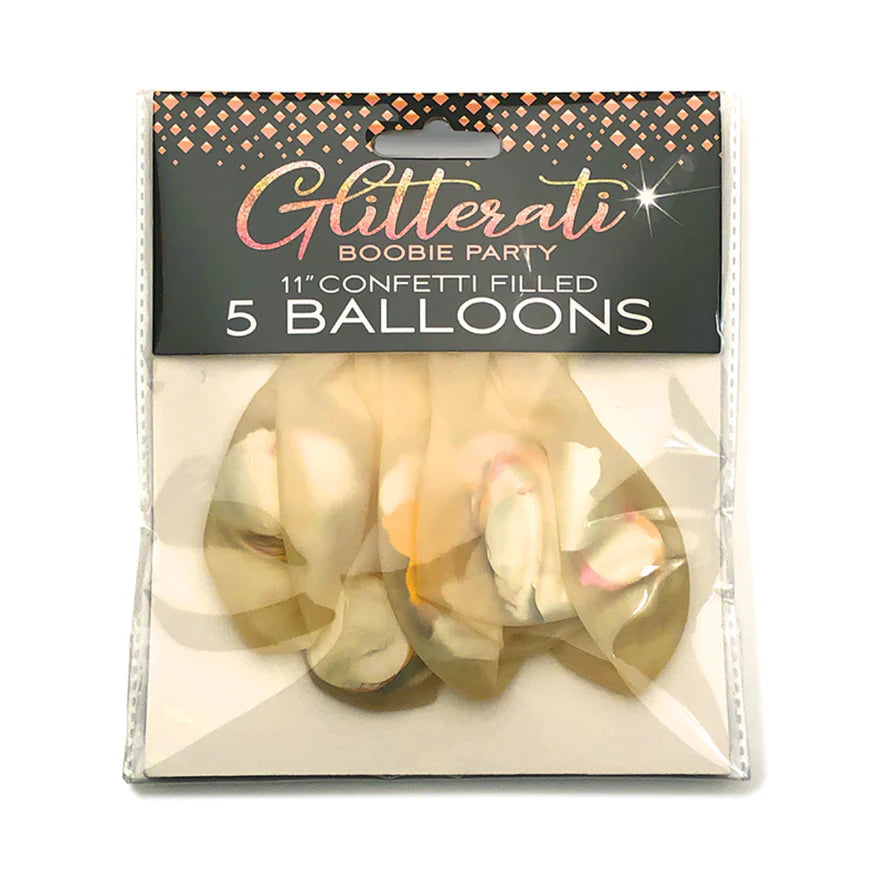 Glitterati Boobie Party Confetti Balloons 5-Pack LITTLE GENIE