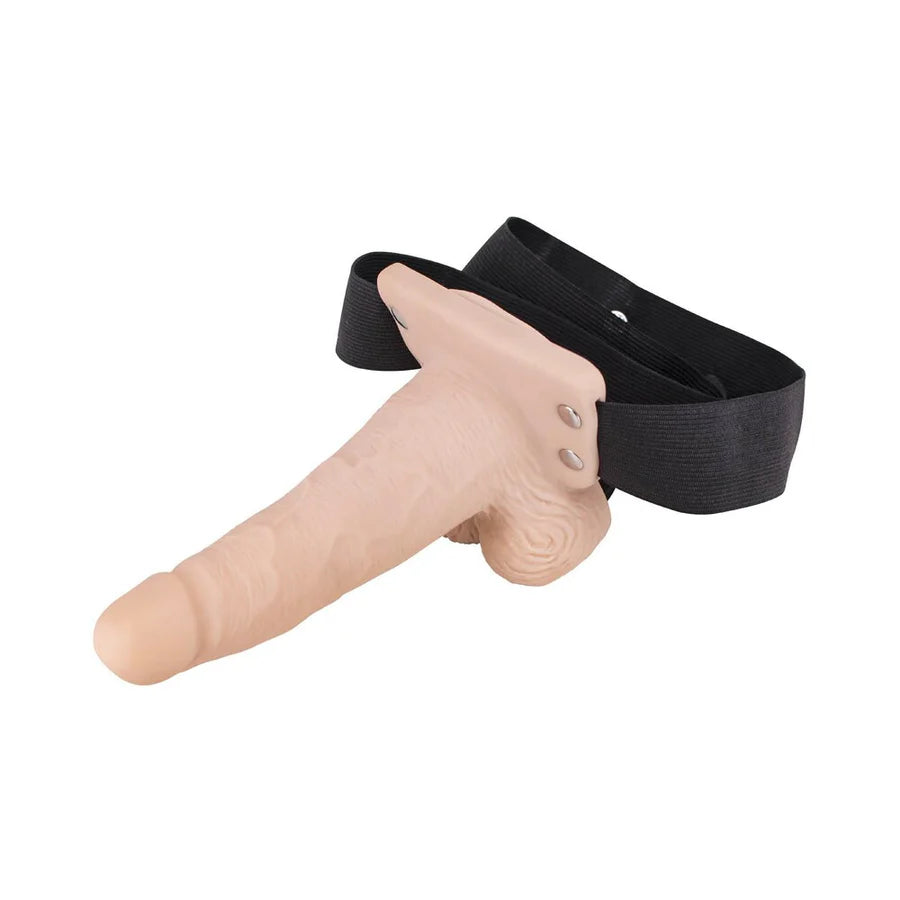 Erection Assistant Hollow Strap-On Vibrating 6 in. Flesh