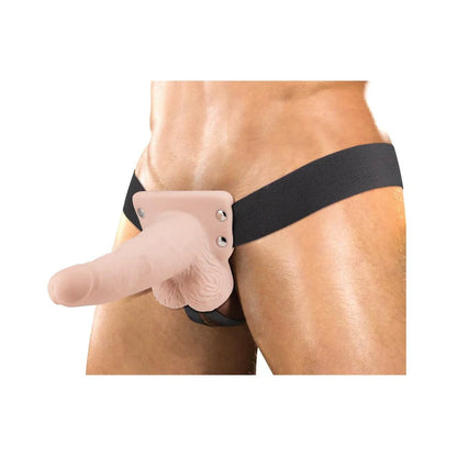 Erection Assistant Hollow Strap-On Vibrating 6 in. Flesh