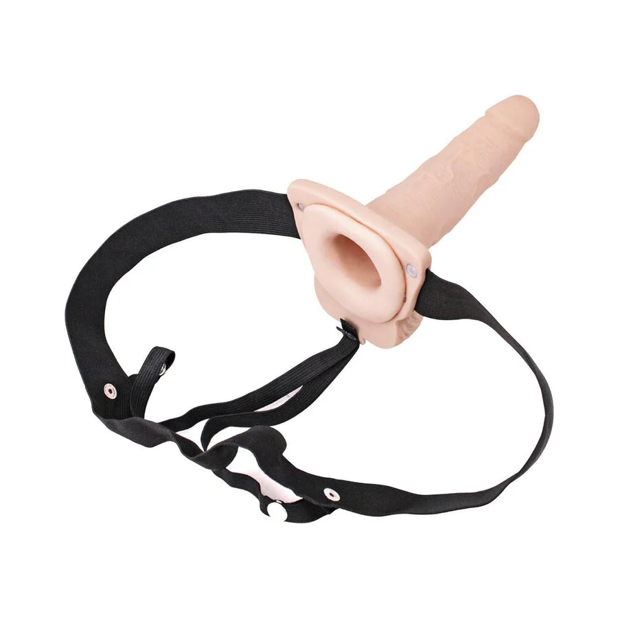 Erection Assistant Hollow Strap-On Vibrating 6 in. Flesh