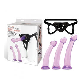 Lux Fetish Size Up 3-Piece Dildo &amp; Harness Pegging Training Set - SP BOUTIQUE