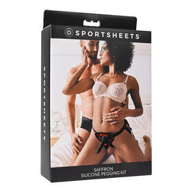 Saffron Silicone Pegging Kit with Adjustable Strap-On Harness &amp; 5 in. Dildo - SP BOUTIQUE