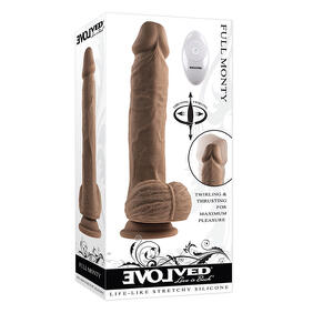 Evolved Full Monty Rechargeable Remote-Controlled Thrusting Twirling Dildo SP