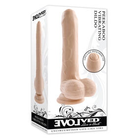 Evolved Peek A Boo Rechargeable Vibrating 8 in. Silicone Uncircumcised Dildo ENVOLVED
