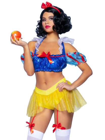 Bad Apple Snow White, Shimmer Halter Bandeau with Organza Puff LEG AVENUE