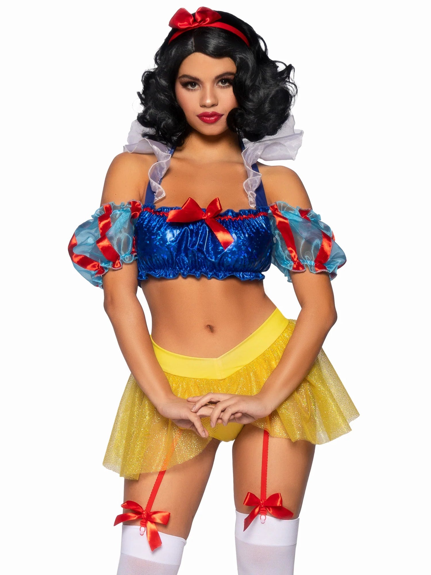 Bad Apple Snow White, Shimmer Halter Bandeau with Organza Puff LEG AVENUE
