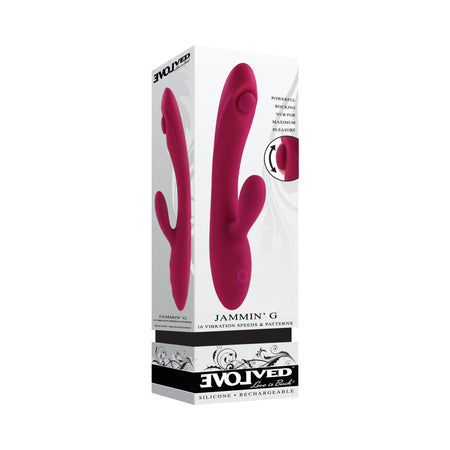 Evolved Jammin G Rechargeable Tapping Dual Stim Vibe Silicone EVOLVED