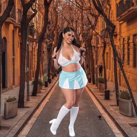 Magic Silk Dress Up Head Cheerleader Costume EXPOSED