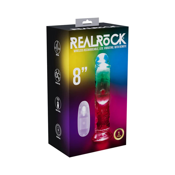 RealRock – Wireless Rechargeable Remote Control Vibrator (8 Inch) SHOTS