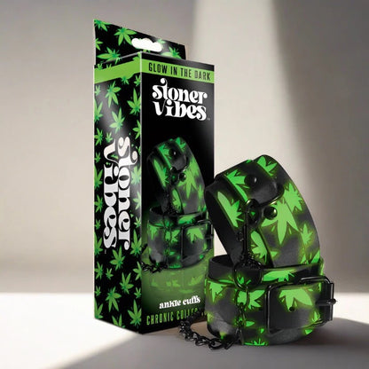 Stoner Vibes Chronic Collection Glow in the Dark Wrist Cuffs GLOBAL NOVELTIES LLC