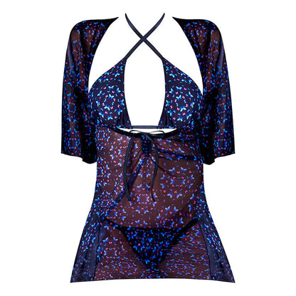 Magic Silk Hazy Dayz Halter Bra, Thong &amp; Dress Set Butterfly EXPOSED