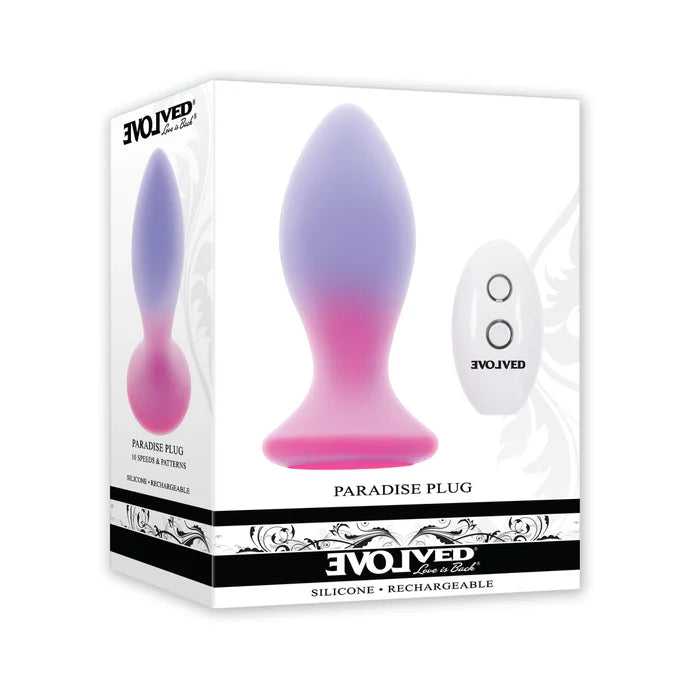 Evolved Paradise Plug Dual Layer Rechargeable Vibrating Anal Plug with Remote Silicone EVOLVED