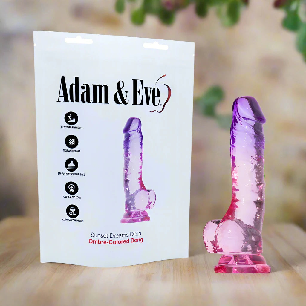 Adam &amp; Eve Realistic Dildo With Suction Cup – 7.5 Inch Multi-Color, Textured Veins, Flexible Design - SP BOUTIQUE