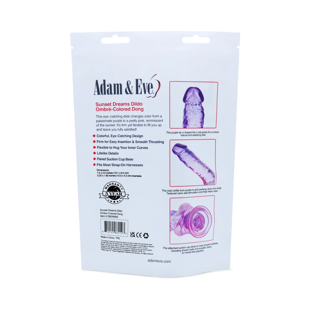 Adam &amp; Eve Realistic Dildo With Suction Cup – 7.5 Inch Multi-Color, Textured Veins, Flexible Design - SP BOUTIQUE