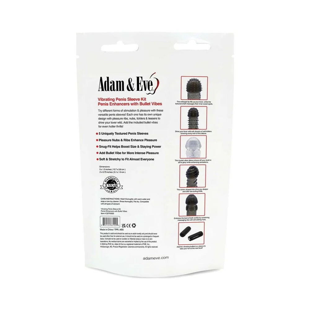 Adam &amp; Eve Vibrating Penis Sleeve Kit (Bag) ADAM &amp; EVE